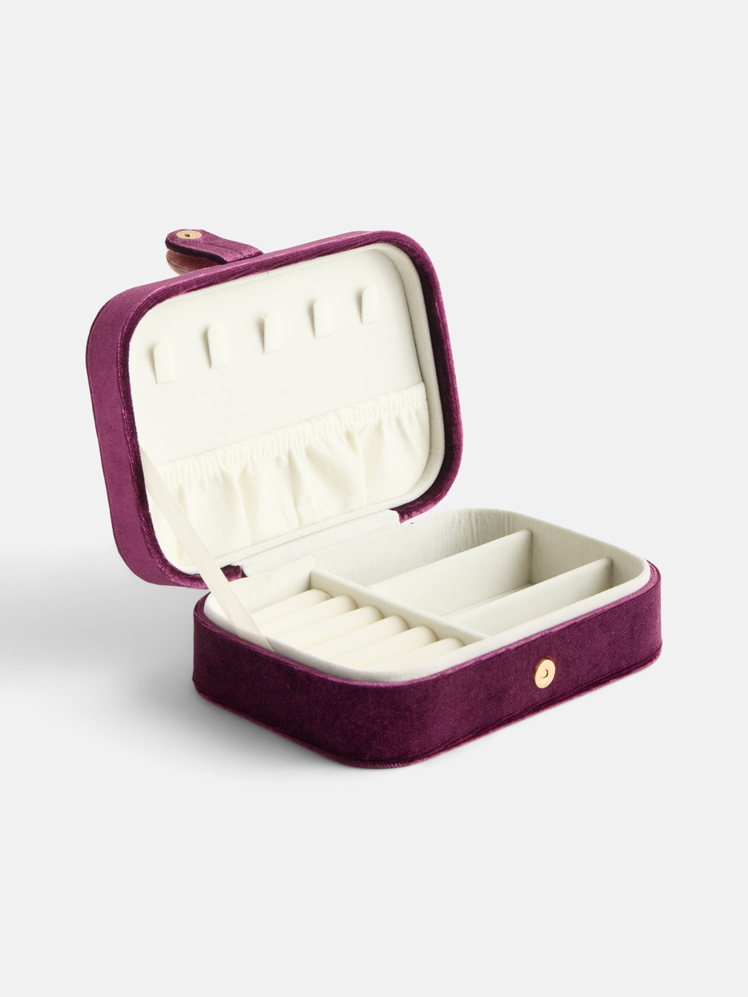 Scenario Women's Rectangular Faux Velvet Jewelry Organizer, Purple
