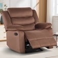 thumbnail image 4 of Bonzy Home Manual Recliner Chair for Living Room, Modern Comfort Wide Cloth Reclining Chair with Padded Armrest, Single Sofa Chair for Adult, Brown, 4 of 12