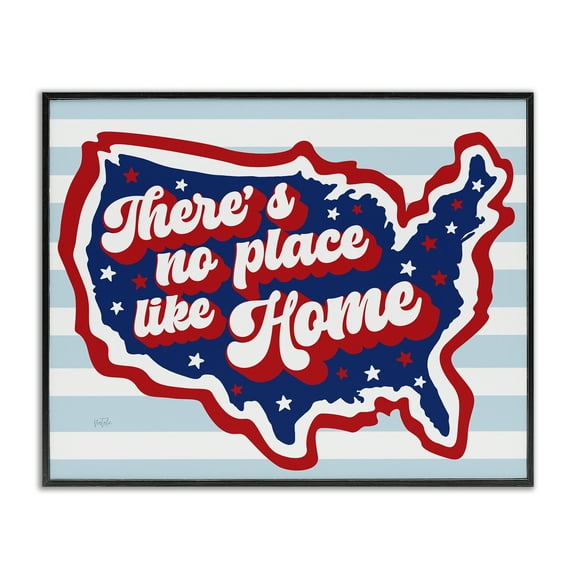 Stupell Industries No Place Like Home Text & Numbers Painting Black Framed Art Print Wall Art, 14 x 11