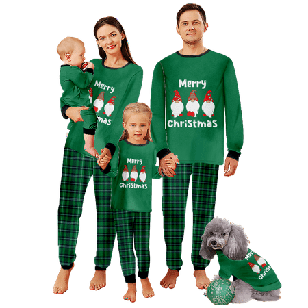 

Family Matching Christmas Pajamas Sleepwear Set Christmas Print Sizes Baby-Kids-Adult-Pet 2 Pieces Top and Pants Bodysuits Unisex Pajamas Set
