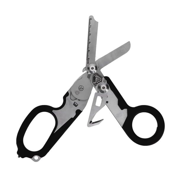 Tijeras de respuesta a emergencias Tijeras multifuncionales plegables Tijeras portátiles de acero inoxidable para viajes de campamento