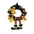 thumbnail image 2 of Halloween Wreath Front Door Witch Hat and Legs Wreath for Party, 2 of 8