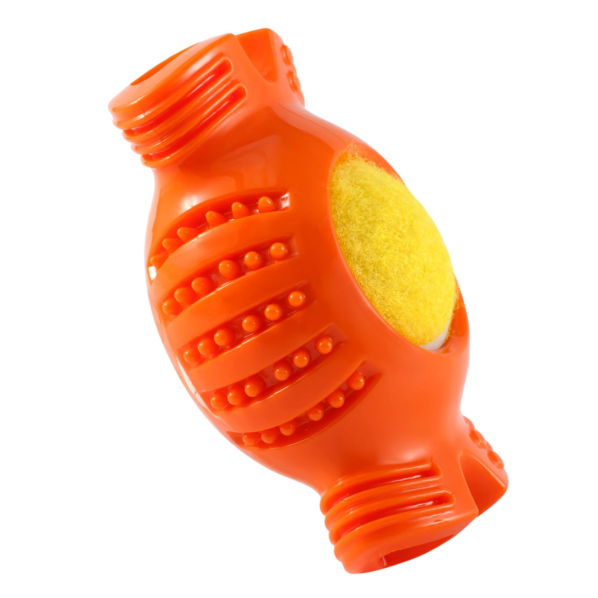 orange squeaky dog ball