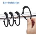 thumbnail image 4 of Shower Curtain Hooks, Black Plastic Shower Curtain Rings Hooks, 12 PCS Shower Rings for Bathroom Shower Rod Shower Hooks for Curtain C-Shaped Curtain Rings, 4 of 7