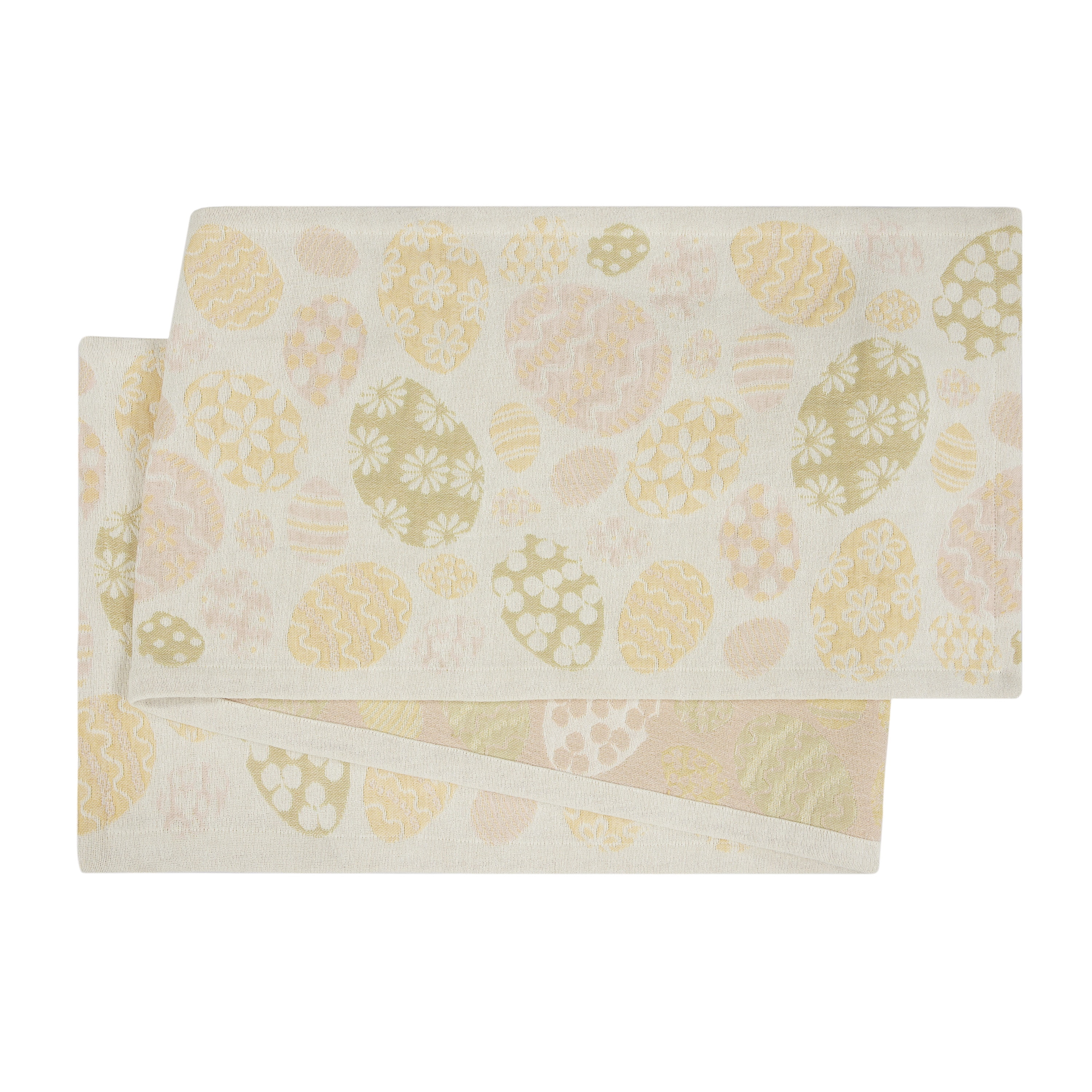 Easter Egg Table Runner - 14" x 90" - 100% Cotton, Multi-color