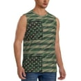 thumbnail image 2 of Kdxio Jungle Green Camo USA Flag for Men's Muscle T-shirt,Sleeveless for Workout Running Athletic Gym Lounge Casual, 2 of 7