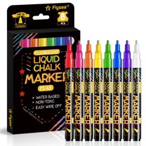 MoodClue Liquid Chalk Markers, 6 Neon Colors, Reversible Tip, Wet or ...