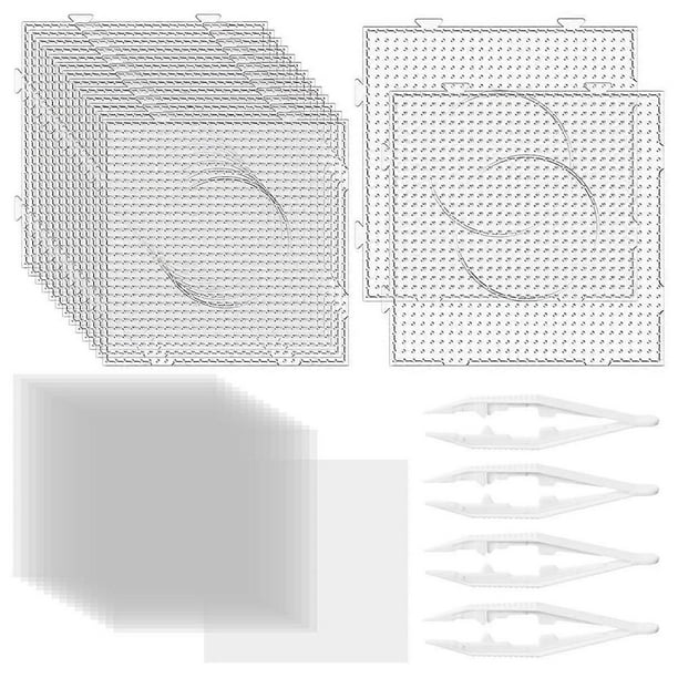 34 Pcs 5mm Fuse Beads Boards Set Clear Fuse Bead Pegboards Pegboard Beading Supplies for Iron Bead Pegboards Projects
