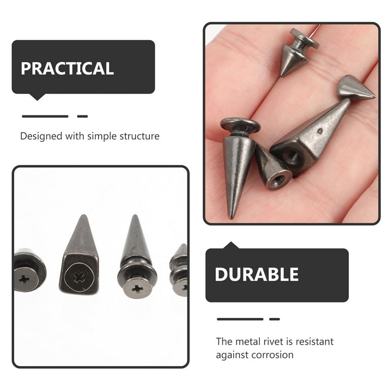 10×Metal Decorative Studs Cone Spikes Punk Rivet for Leather Bag