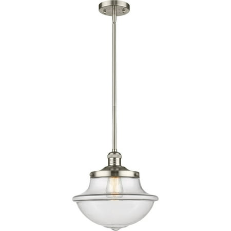 

Polished Nickel Tone Mini Pendants 12 Wide Clear Glass Steel/Cast Brass Medium Base LED 1 Light Fixture