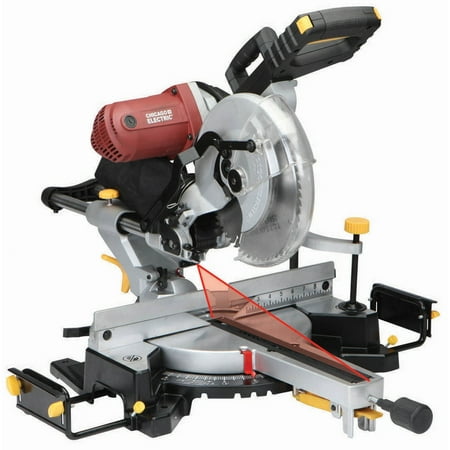 Chicago Electric 12 in. Double-Bevel Sliding Compound Miter Saw With Laser Guide System Power Tools 61969