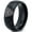 Black Dome Polish Tungsten, variant on Tungsten Futbol Soccer Player Crest Logo Band Ring 8mm Men Women Comfort Fit Black Beveled Edge Polished