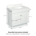 thumbnail image 5 of Design House Solid Wood Wyndham 24" Ready to Assemble 2-Door Bath Vanity Cabinet, White, 5 of 13