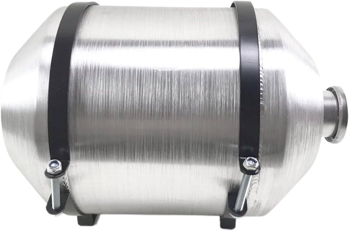 JSD 4 Gallons 10x14 Spun Aluminum Vertical Gas Tank / Fuel tank Center Fill 1/4 NPT Outlet