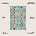 thumbnail image 3 of JONATHAN Y MOROCCAN HYPE 5 x 8 Area Rug, Tribal Love Geometric - Light Blue/Multi, MOH105D-5, 3 of 10