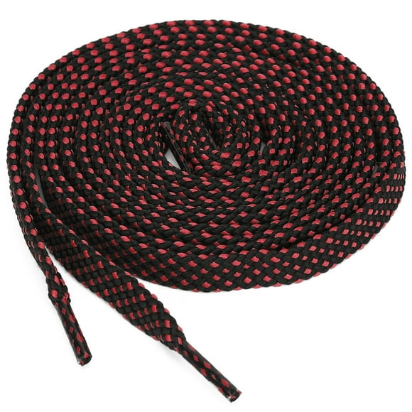 3 Pair Two Layer Polka Dot Flat Shoelace for Casual Sports Shoe Black Red 100cm
