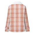 thumbnail image 4 of Winter Warm Plus Size Caots for Womens Zip Up Fashion Plaid Printed Fashionable Long Sleeved Pocket Composite Plush Button Coat, 4 of 5