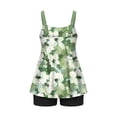 thumbnail image 5 of Levmjia Women's Floral Print Tankini Set Adjustable Strappy Swimsuit, High Waisted Swim Shorts, Nylon Spandex Blend, Tummy Control, Plus Size S - 2XL, 5 of 9