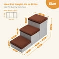 thumbnail image 3 of PAWZ Road Pet Stairs 3-Step Dog Ramp Ladder with Storage Boxes Folding Cat Dog Ramp for High Bed Couches,Brown, 3 of 10