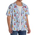 thumbnail image 2 of Fotbe Sailboats And Seagulls Camisa Estampada de Manga Corta para Hombre, Casual de Verano, Estilo Playero, Sin Arrugas-Medium, 2 of 5