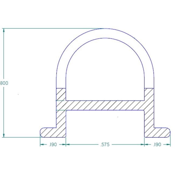 BAL Norco 21100021 0.80 x 0.955 in. G5 Slide Out D-Seal Bulb Seal Screw Cover