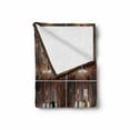 thumbnail image 2 of Wine Soft Flannel Fleece Throw Blanket, Drink Themed Collage on Wooden Backdrop Grapes and Meat Rustic Country Theme, Cozy Plush for Indoor and Outdoor Use, 50" x 70", Brown Black Red, by Ambesonne, 2 of 6