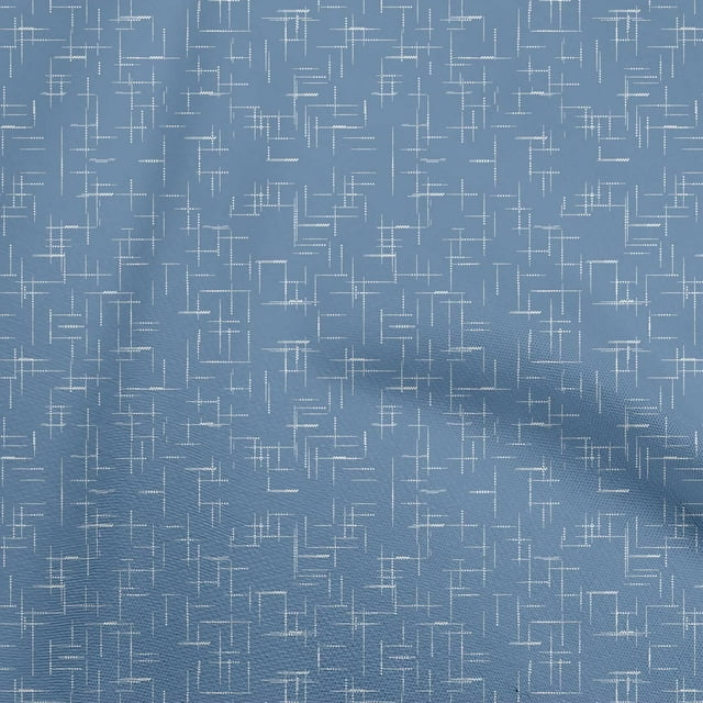 oneOone Velvet Medium Blue Fabric Abstract Sewing Material Print Fabric By The Yard 58 Inch Wide