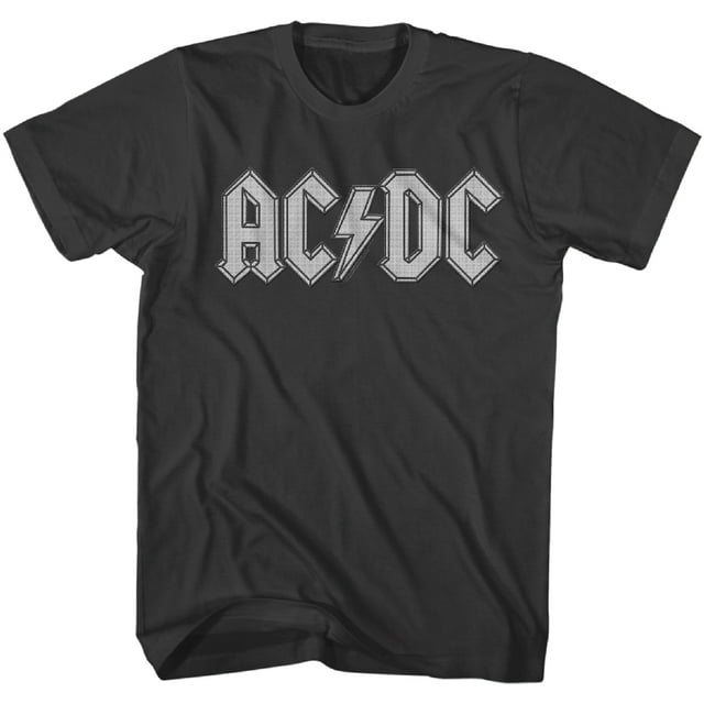 AC/DC Hard Rock Band Music Group Grey Logo Adult American Classics T-Shirt Tee