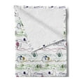 thumbnail image 2 of Kitten Soft Flannel Fleece Blanket, Hand Drawing Style Baby Cats Playing with Colorful Balls of Yarn Kitties Having Fun, Cozy Plush for Indoor and Outdoor Use, 50" x 70", Multicolor, by Ambesonne, 2 of 5