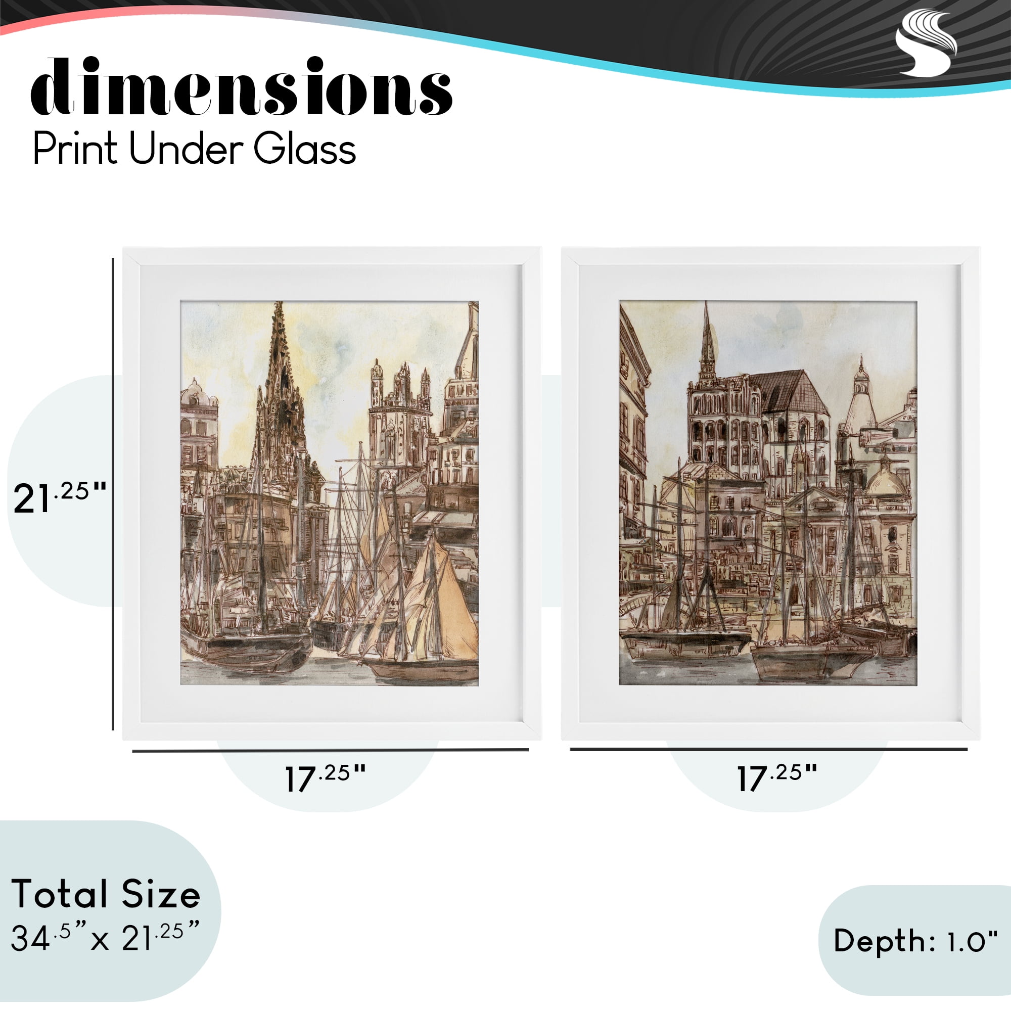 Stupell Industries Salted Remnants Pier 2 Piece White Framed Print Under Glass Set, design by Melissa Wang