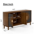 thumbnail image 6 of 63" Walnut Sideboard Cabinet with Carved Doors, Mid Century Modern Buffet Cabinet with Storage and Adjustable Shelf, Accent Credenza Cabinet for Dining Room Living Room Entryway, 6 of 10