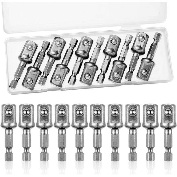 10 PCS Impact Adapter Square Socket Bit Adapter Hex Impact Socket for