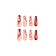 thumbnail image 5 of 24pcs/Box Long T Handmade Valentine's Day French Flame Wave Love With Diamond False Nail Enhancement Waterproof Gel Fake Nails, 5 of 6