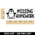 thumbnail image 2 of Missing Homework Penguin Teacher Student School Self-Inking Rubber Stamp Ink Stamper - Fuchsia Ink - Large 2-3/4 Inch, 2 of 7