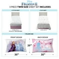 thumbnail image 4 of Disney Frozen Elsa and Anna Kids Twin Sheet Set, White and Blue, 4 of 8
