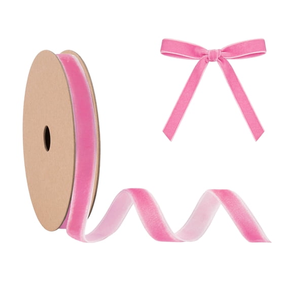 LaRibbons 3/8" Velvet Ribbon | Shocking Pink | 10 Yard Roll