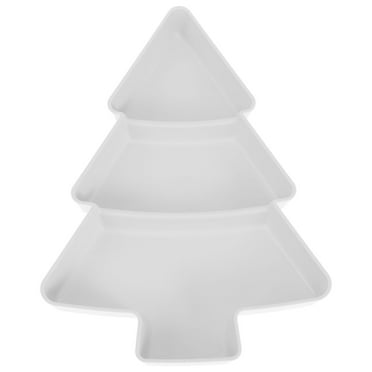 2 Pieces Food Tray Christmas Platter Snacks Serving Tray Grids Compartment Dip Tray Condiment Dish Nuts Storage Tray