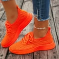 thumbnail image 2 of Sneakers for Women Lightweight Mesh Lace up Outdoor Running Shoes Casual Slip on Soft Sole Walking Shoes Breathable Athletic Shoes Orange Size 9, 2 of 9