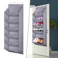 thumbnail image 4 of de puerta con bolsillos grandes y profundos de 6 niveles, colgante de gran capacidad, gris, varios compartimentos sobre la puerta,, 4 of 6