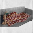 thumbnail image 6 of Fruit Art Soft Flannel Fleece Throw Blanket, Pears and Leaves in Abstract Design Watercolor Art Paint Print, Cozy Plush for Indoor and Outdoor Use, 60" x 80", Raspberry and Multicolor, by Ambesonne, 6 of 6