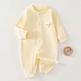 thumbnail image 2 of CAUYDY Baby Girls Romper Newborn Clothes Fall Winter Preemie Long Sleeve Bodysuit Infant Girl Pajamas Toddler Sleepwear 6 9 12 18 Months Sizes 2-4 Months,Yellow, 2 of 9