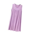 thumbnail image 3 of Loose Sleep Dress for Women New Nightgown for Women Loose Sleeveless Pleated Sleep Dress Summer Lightweight Round Neck Comfy Nightdress, 3 of 7
