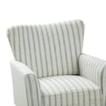 thumbnail image 3 of Upholstered Wingback Accent Armchair Set of 2 Lounge Seat Single Sofa with Stripe Pattern for Home Bedroom, Blue, 3 of 10