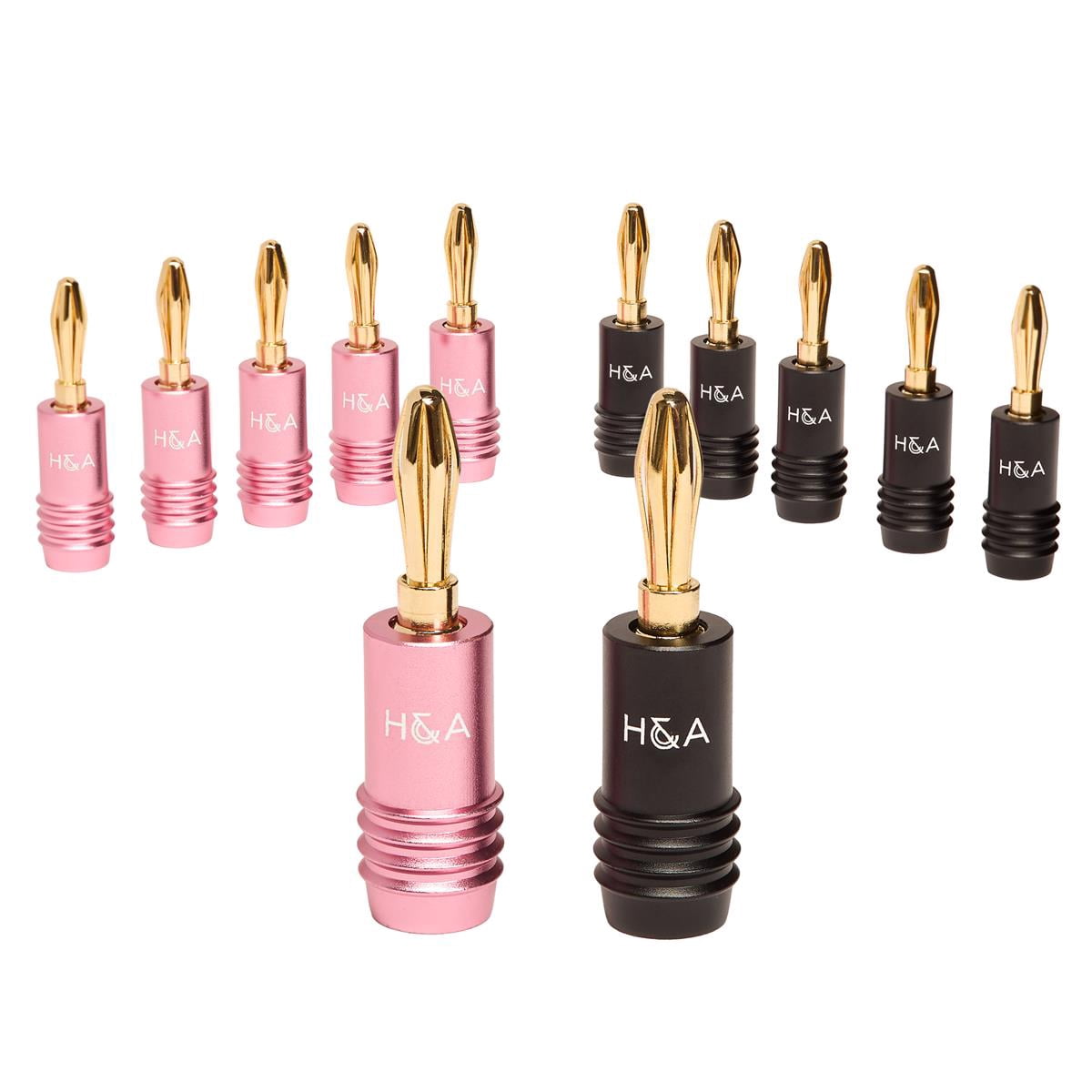 H&A 16 AWG Speaker Wire Cable (100' Spool) Bundle H&A Speaker Connector Banana Plugs, 6 Pairs