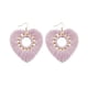 thumbnail image 1 of Pendientes colgantes con forma de corazón, pendientes llamativos para mujeres y niñas. Violeta, 1 of 5