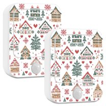 Yayeee 2-Pack Plug in LED Night Lights with Light Sensors Motion Detectors, Beige Nordic Christmas House