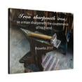 thumbnail image 4 of Scripture Canvas Iron Sharpeneth Iron Proverbs 27:17 Christian Wall Art Bible Verse Print Ready to Hang, 4 of 12