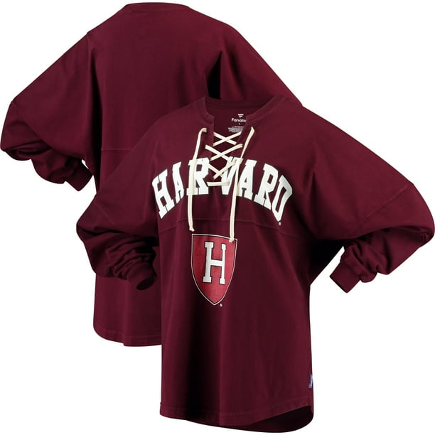 Download Harvard Crimson Women's Lace-up Spirit Jersey Long Sleeve ...