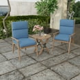 thumbnail image 2 of Jordan Manufacturing 44" x 22" McHusk Capri Blue Crosshatch Rectangular Outdoor Chair Cushion with Ties and Hanger Loop, 2 of 13