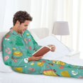 thumbnail image 4 of Mens Pajamas Set, Happy summer Button Down Long Sleeve Loungewear Sleepwear Pjs sets for Men, 4 of 5